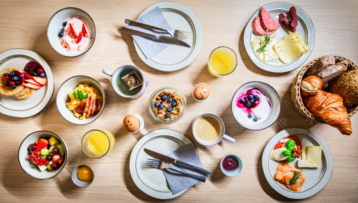 The perfect start to the day: our lavish breakfast buffet in St. Peter-Ording.